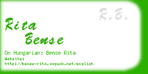 rita bense business card